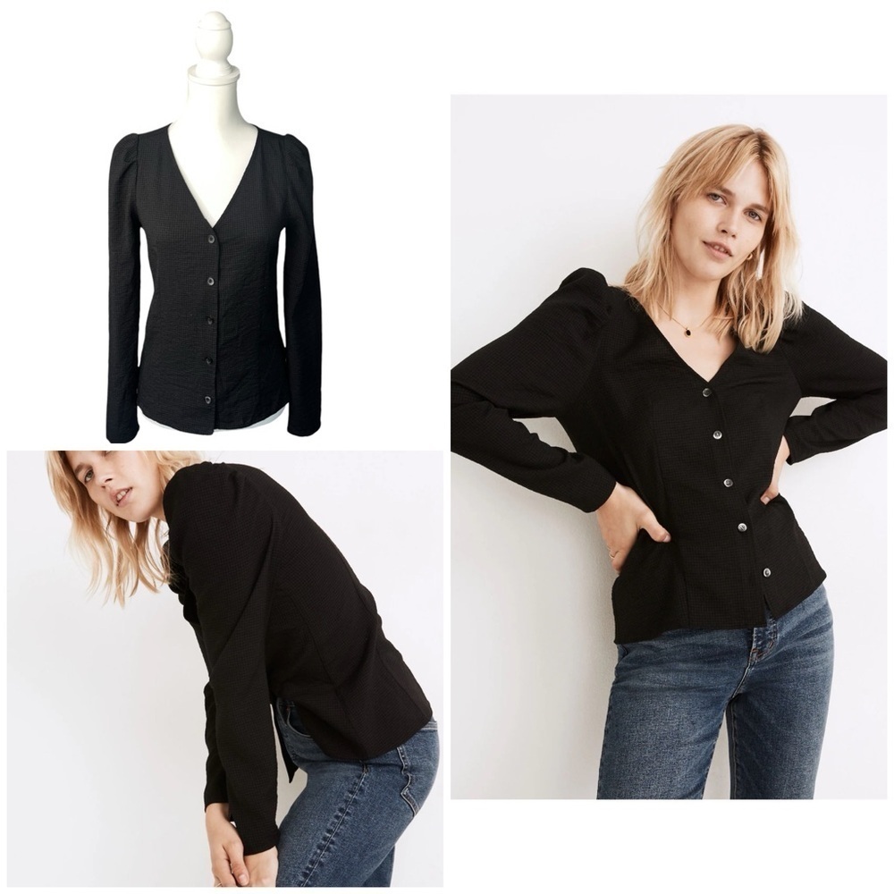 Madewell Westover Black Long sleeve Top sz 0 / XS